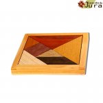puzzle tangram en bois petit modele fabrication artisanale  francaise Jura
